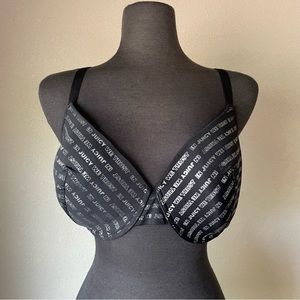 Juicy Couture Bra 34D Black and Silver